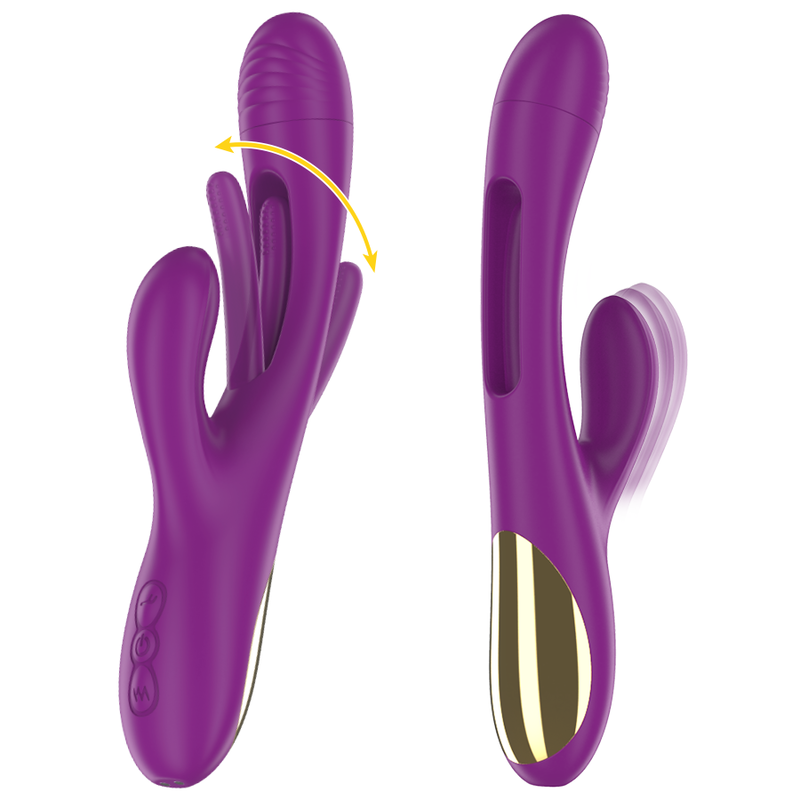 INTENSE - APOLO vibromasseur multifonction rechargeable 7 vibrations avec langue oscillante violet