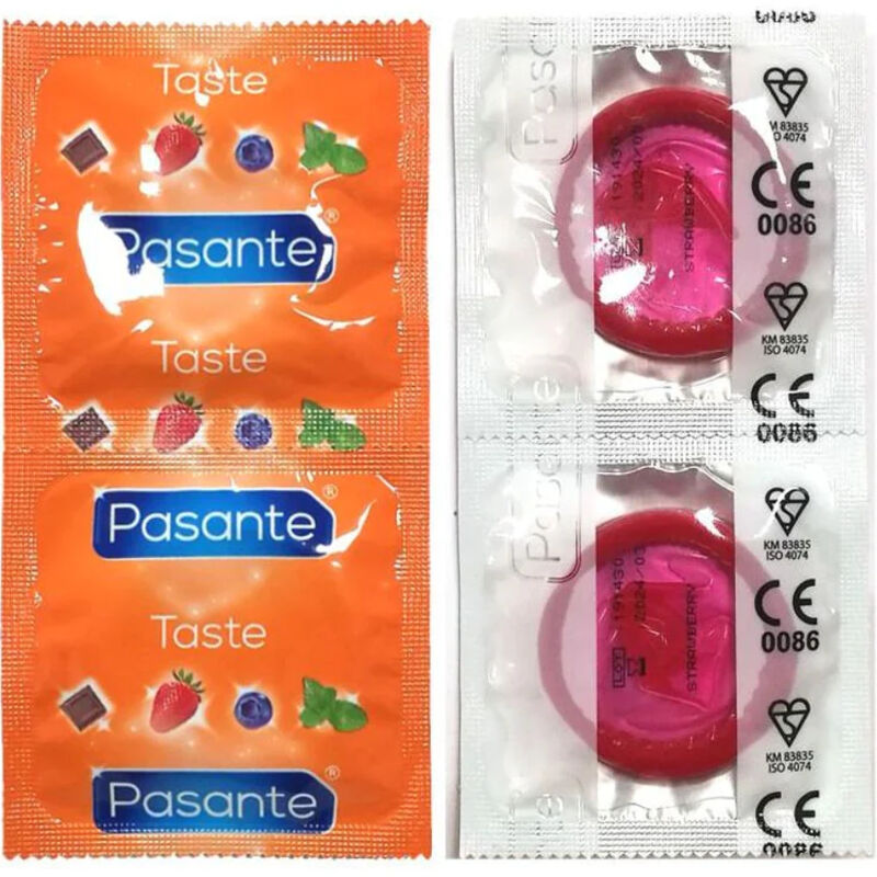 PASANTE - PRÉSERVATIFS SAVEUR FRAISE BOITE 144 UNITÉS