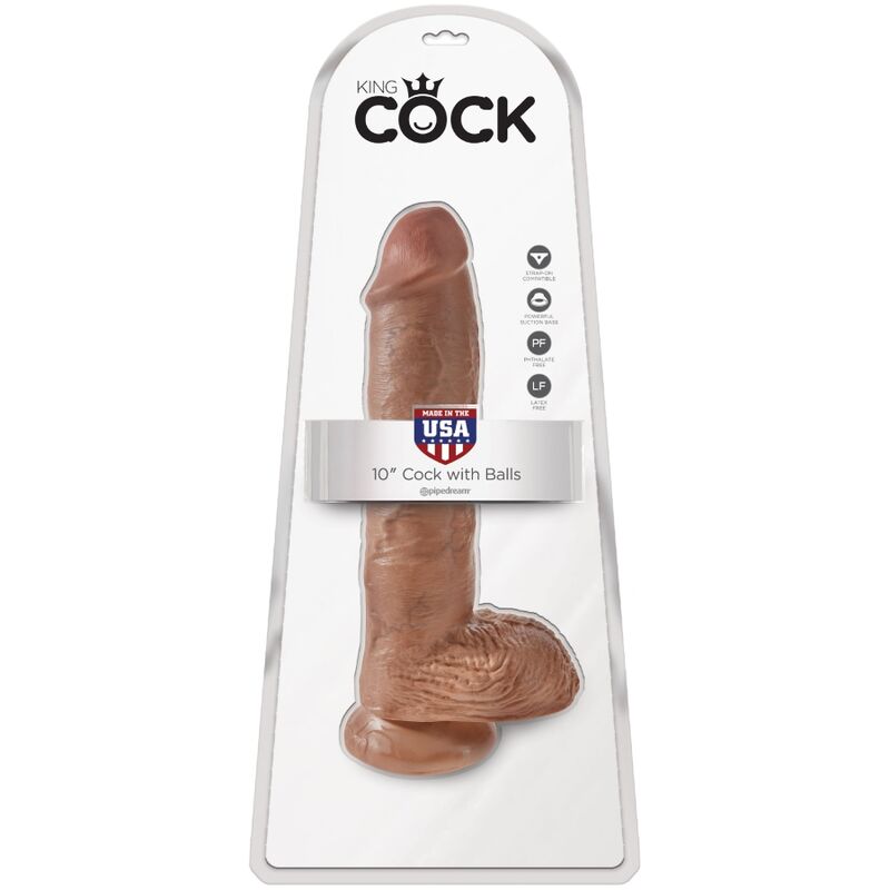 KING COCK - pénis réaliste avec testicules 19.8 cm caramel