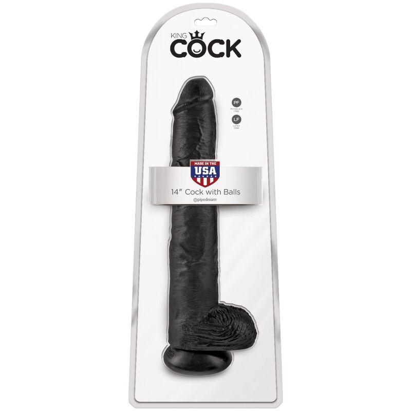 KING COCK - pénis réaliste avec testicules 30.5 cm noir