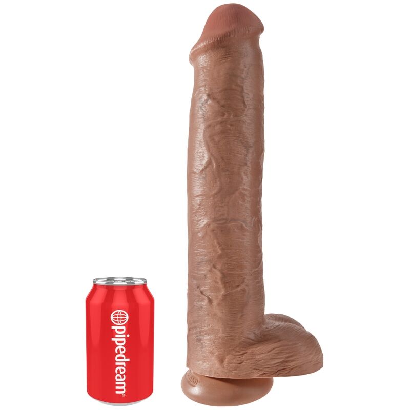 KING COCK - pénis réaliste avec testicules 34.2 cm caramel