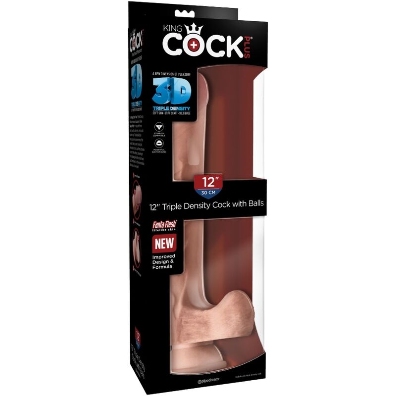 KING COCK - pénis réaliste avec testicules 3d 24.8 cm léger