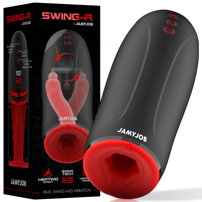 JAMYJOB - masturbateur effet chauffant SWING-R, swing tech et vibration