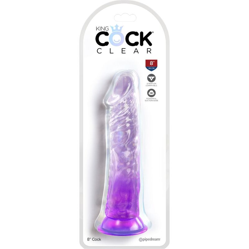 KING COCK - CLEAR gode pénis réaliste 19.7 cm violet