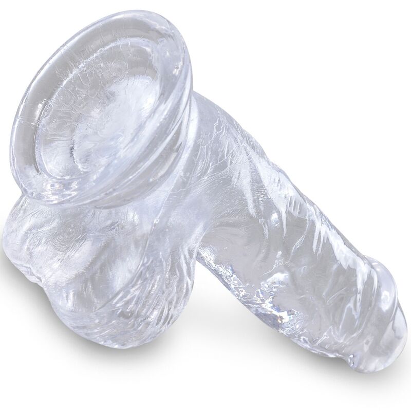 KING COCK - CLEAR pénis réaliste avec testicules 10.1 cm transparent