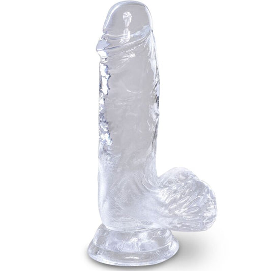 KING COCK - CLEAR pénis réaliste avec testicules 10.1 cm transparent