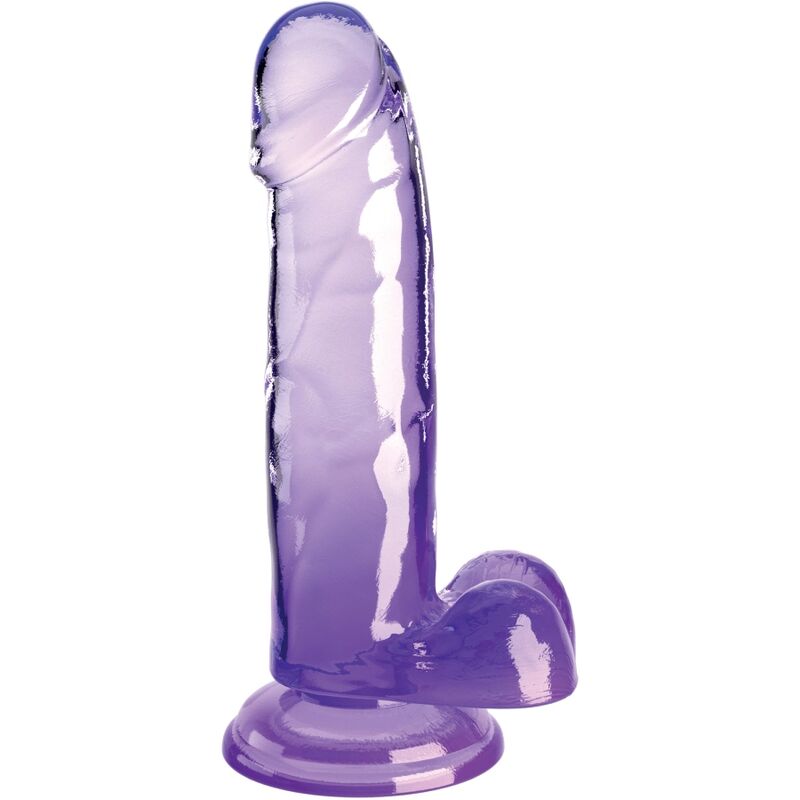 KING COCK - CLEAR pénis réaliste avec testicules 15.2 cm violet