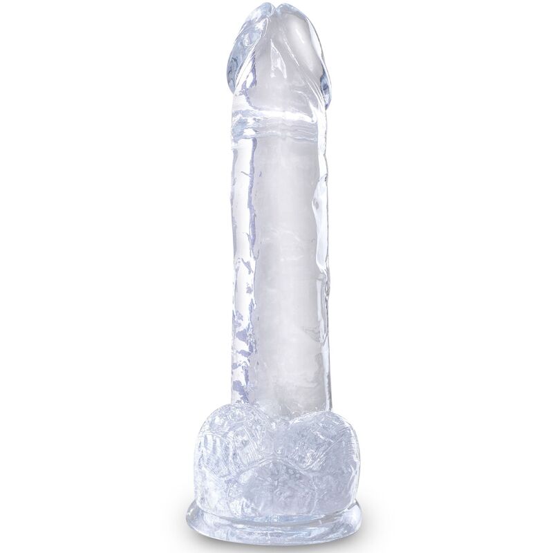 KING COCK - CLEAR pénis réaliste avec testicules 15.2 cm transparent