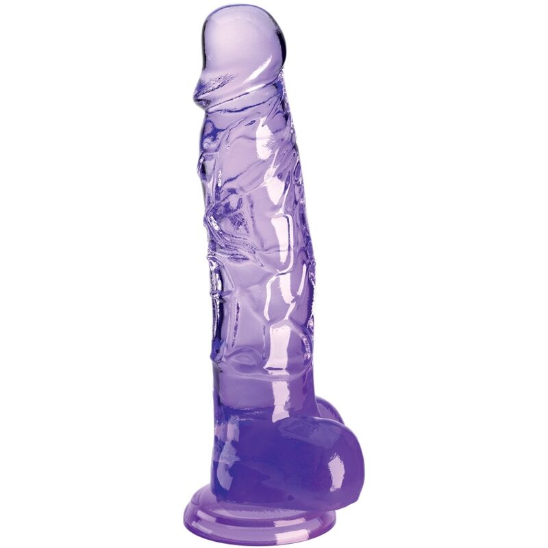 KING COCK - CLEAR pénis réaliste avec testicules 16.5 cm violet