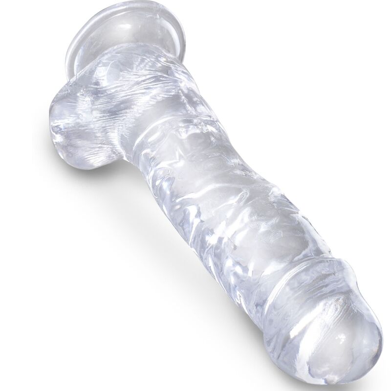 KING COCK - CLEAR pénis réaliste avec testicules 16.5 cm transparent