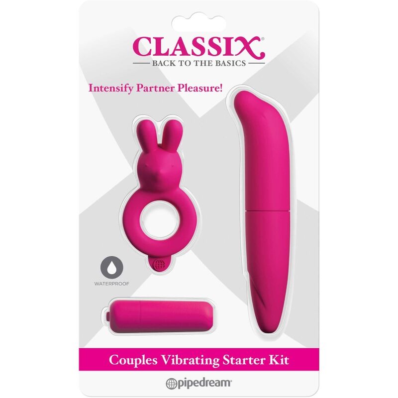 CLASSIX - kit pour couples avec anneau, balle et vibromasseur rose