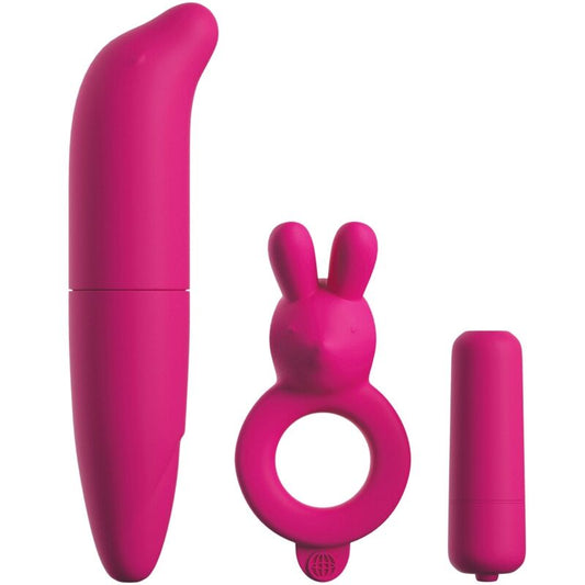 CLASSIX - kit pour couples avec anneau, balle et vibromasseur rose