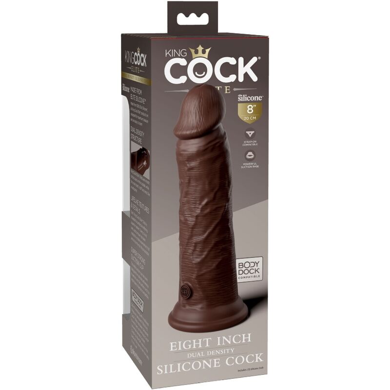 KING COCK - ELITE gode réaliste en silicone 20.3 cm marron