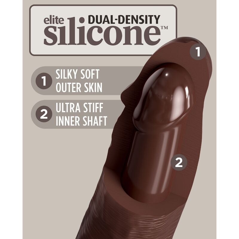 KING COCK - ELITE gode réaliste en silicone 28 cm marron