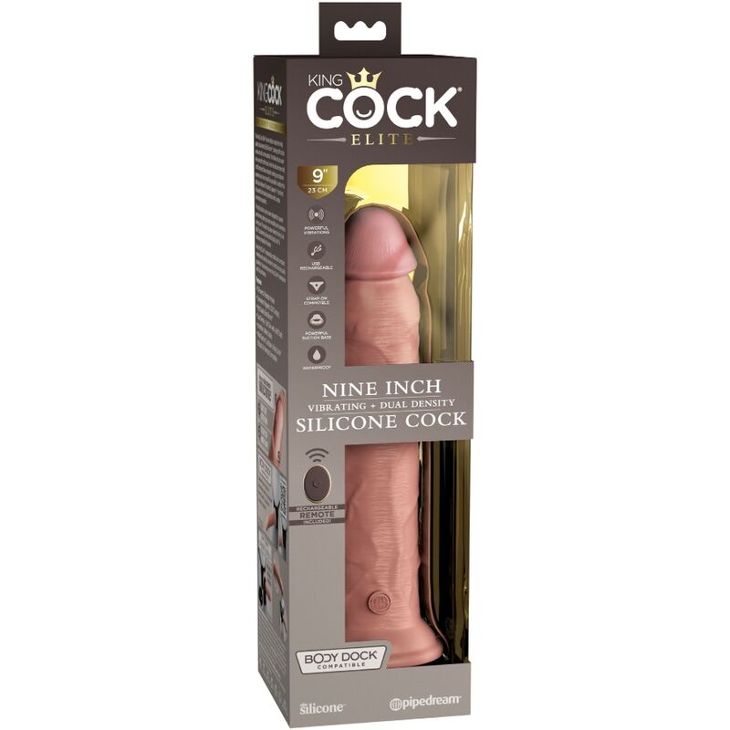 KING COCK - ELITE vibromasseur gode réaliste & télécommandé en silicone 23 cm