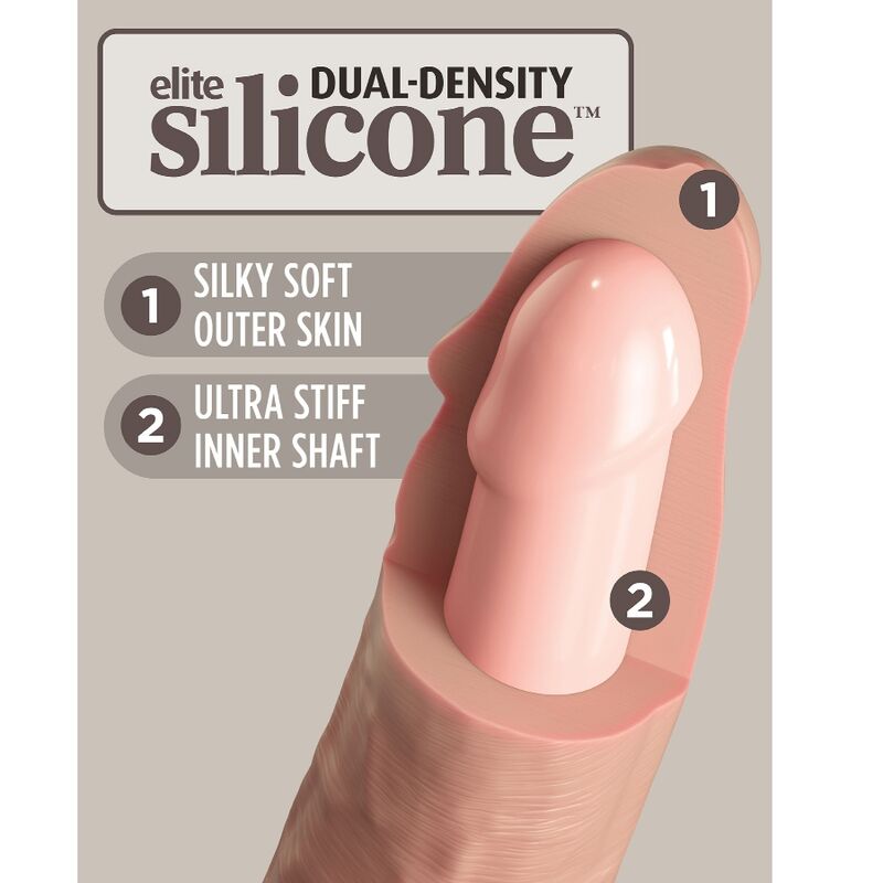 KING COCK - ELITE vibromasseur gode réaliste & télécommandé en silicone 23 cm