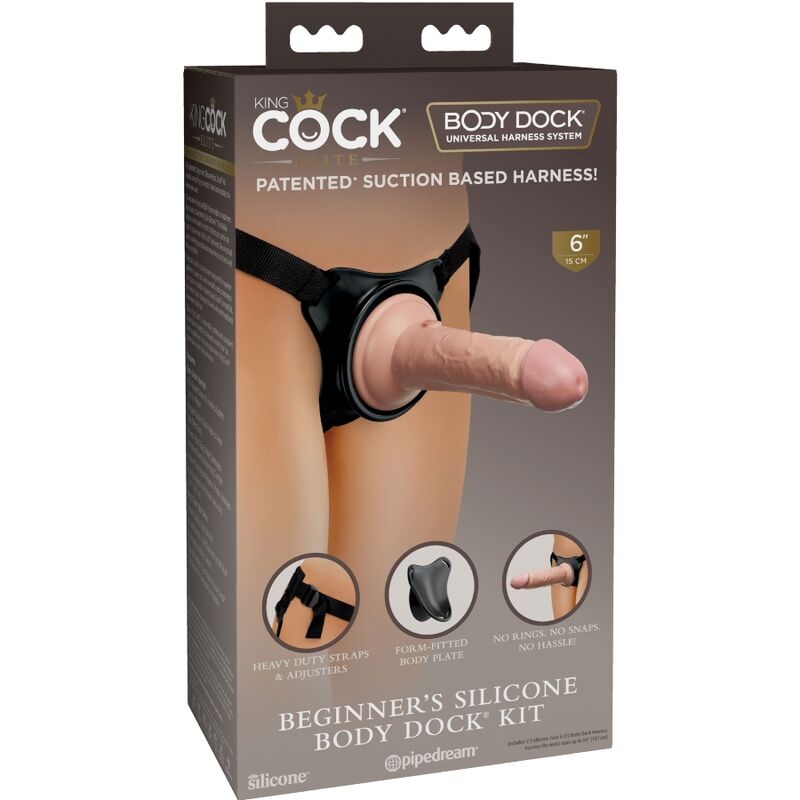 KING COCK - ELITE harnais réglable avec gode 15.2 cm pour débutants