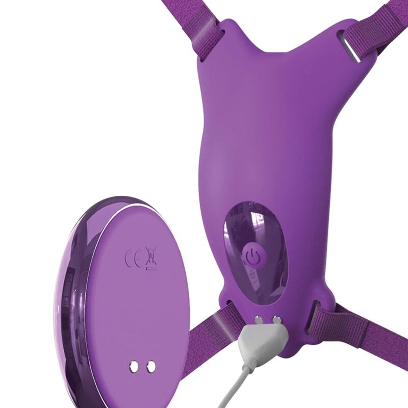 FANTASY FOR HER - harnais papillon vibrant, rechargeable & télécommandé violet