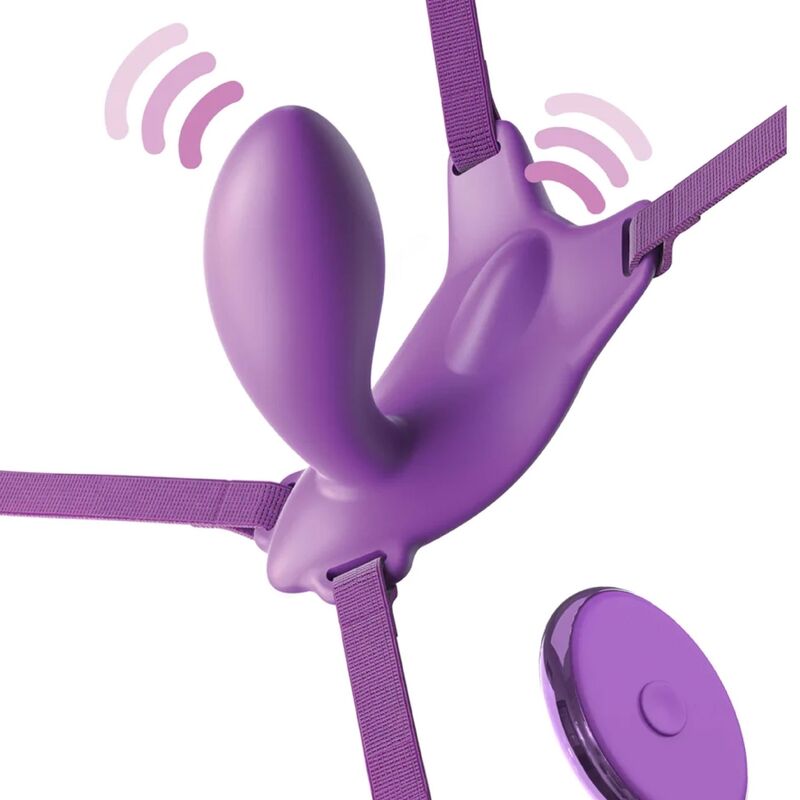 FANTASY FOR HER - harnais papillon du point G avec vibromasseur, rechargeable et télécommandé violet