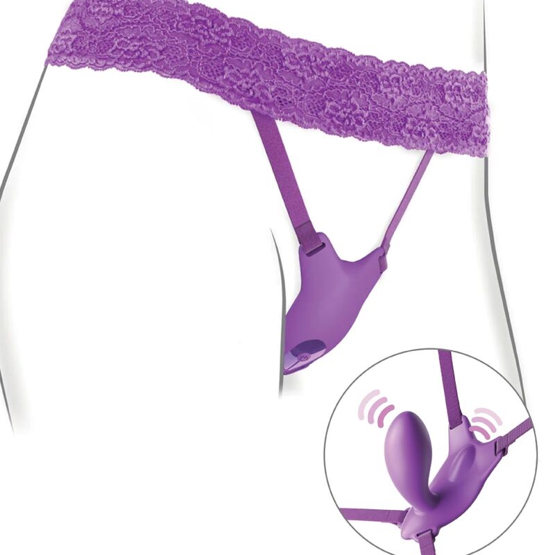 FANTASY FOR HER - harnais papillon du point G avec vibromasseur, rechargeable et télécommandé violet