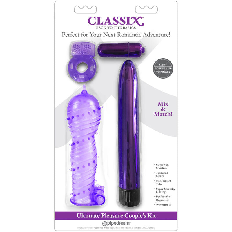 CLASSIX - kit pour couples avec anneau, gaine et balles violet