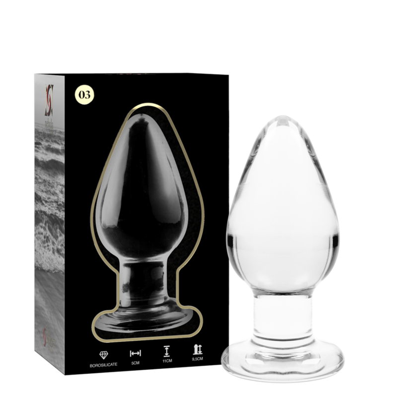 NEBULA IBIZA - plug anal n° 3 verre borosilicate transparent 11 cm -o- 5 cm