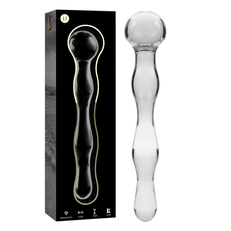 NEBULA IBIZA - n° 13 plug anal en verre borosilicate clair 18 cm -o- 3.5 cm