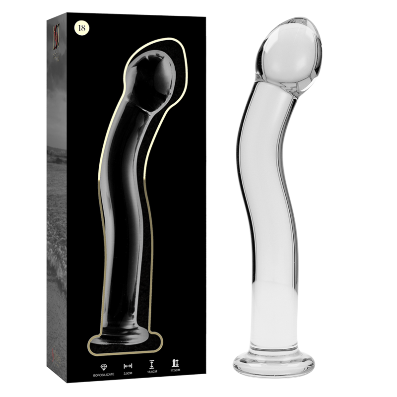 NEBULA IBIZA - n° 18 plug anal en verre borosilicate clair 18.5 cm -o- 3.5 cm