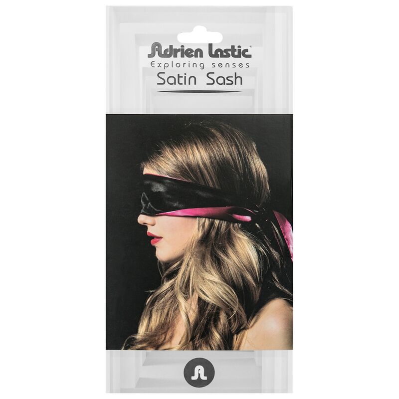 ADRIEN LASTIC - bandage des yeux réversibles en satin rose/noir