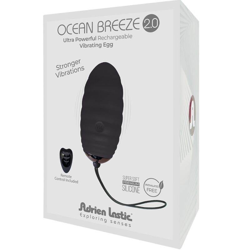 ADRIEN LASTIC - OCEAN BREEZE 2.0 oeuf télécommandé vibrant rechargeable noir