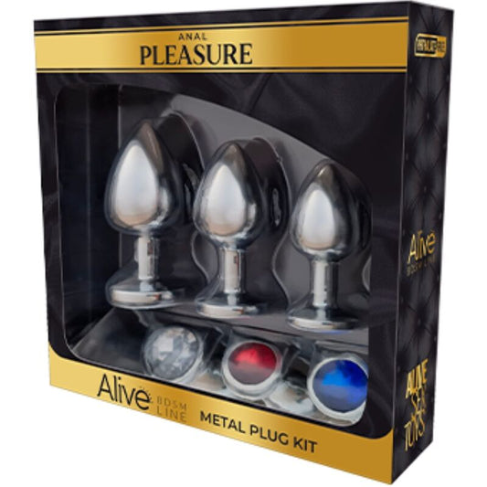 ALIVE - kit de ANAL PLEASURE 3 plug métal