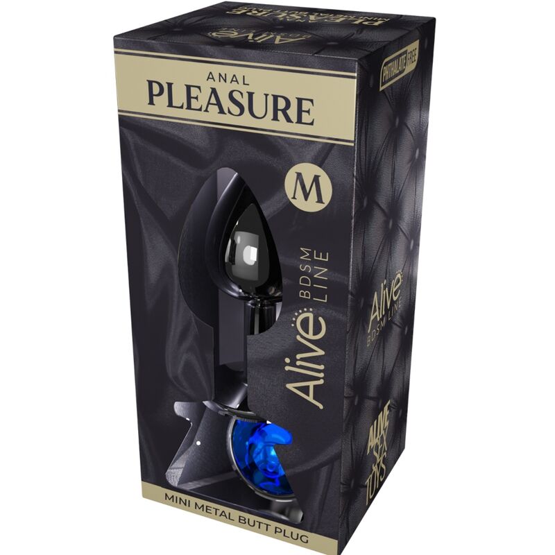 ALIVE - mini plug métal bleu ANAL PLEASURE taille M