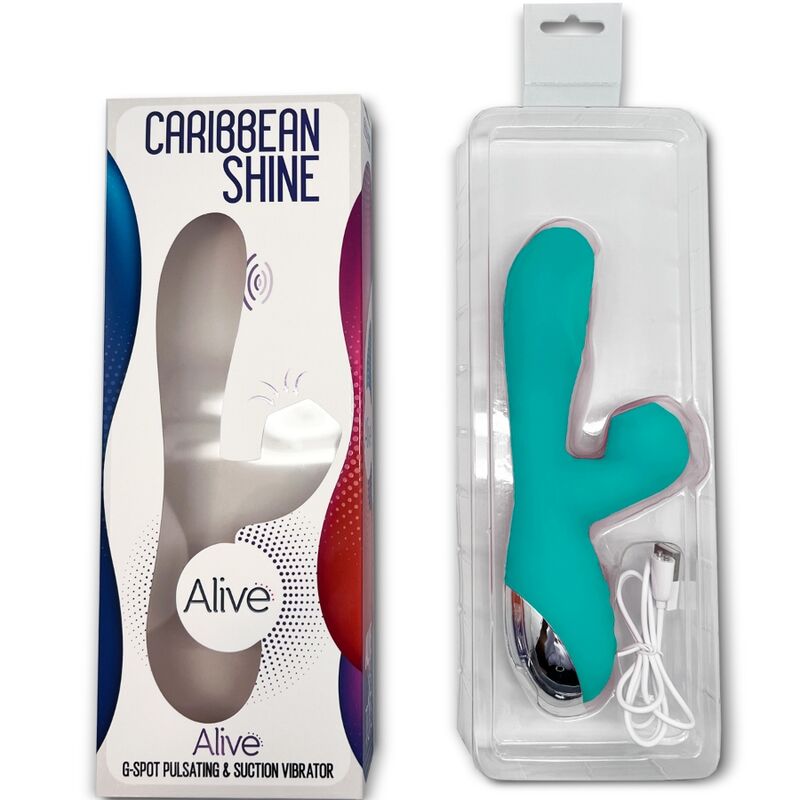 ALIVE - vibromasseur CARIBBEAN SHINE & succion bleu