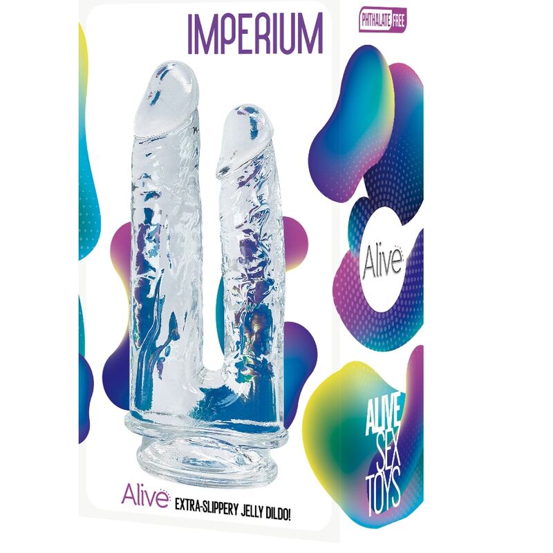 ALIVE - IMPERIUM double pénis réaliste transparent 12/14 cm