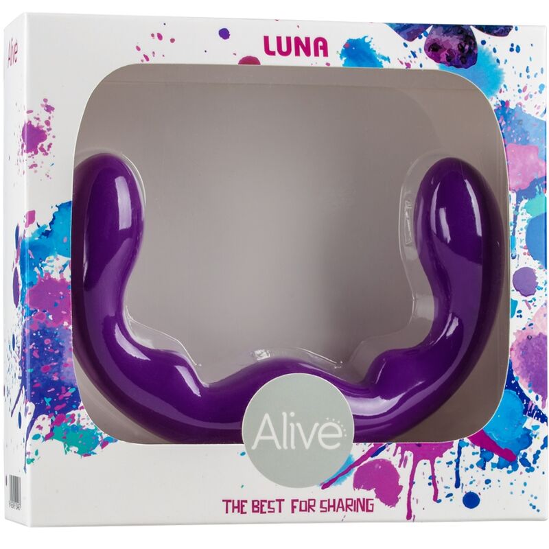 ALIVE - gode taille LUNA double pénétration silicone violet 25 cm