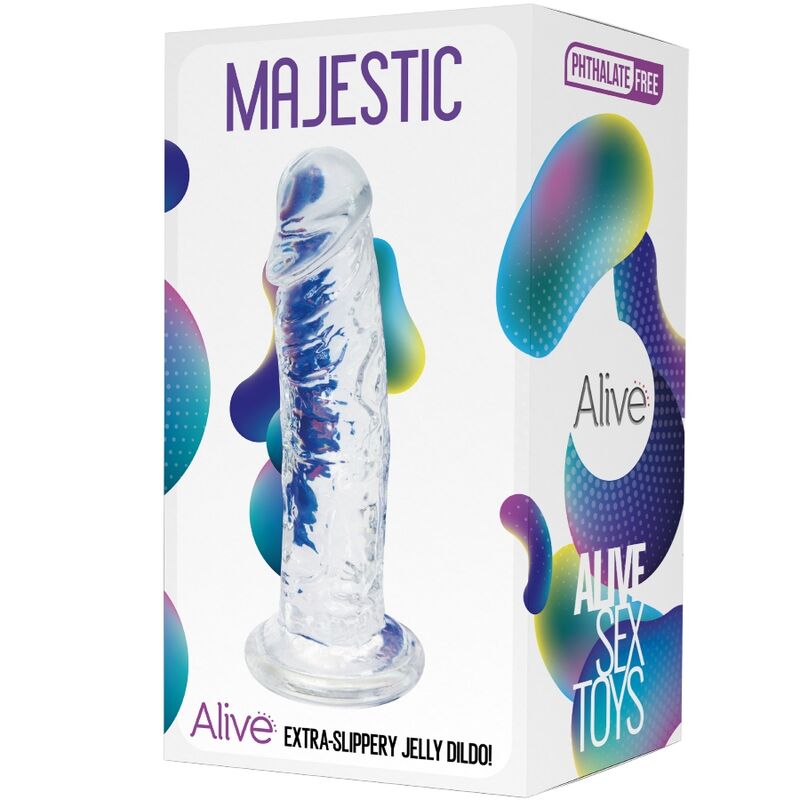 ALIVE - pénis réaliste MAJESTIC transparent 14,7 cm