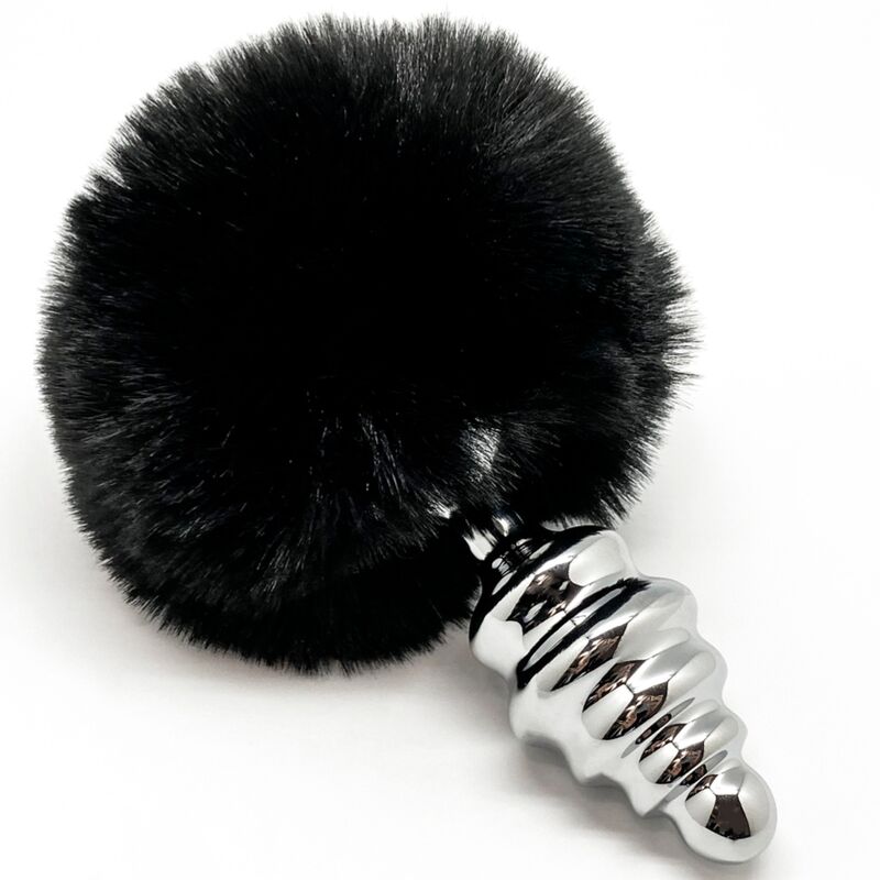 ALIVE - ANAL PLEASURE plug anal en métal torsadé avec pompom noir taille S