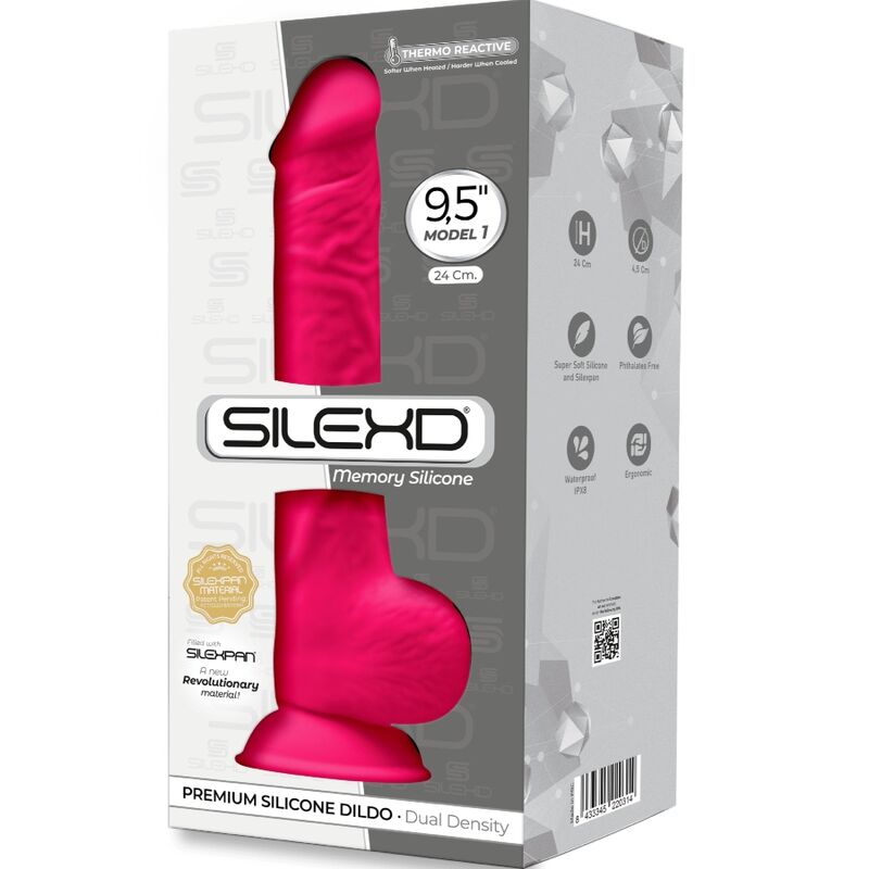 SILEXD - modèle 1 pénis réaliste premium SILEXPAN silicone fuchsia 24 cm