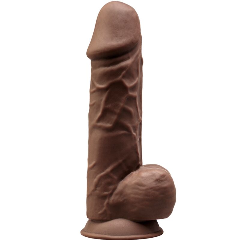 SILEXD - modèle 1 pénis réaliste premium SILEXPAN silicone marron 21.5 cm