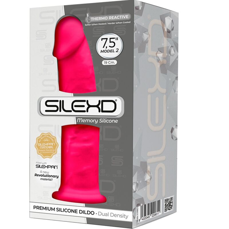 SILEXD - modèle 2 pénis réaliste premium SILEXPAN silicone fuchsia 19 cm