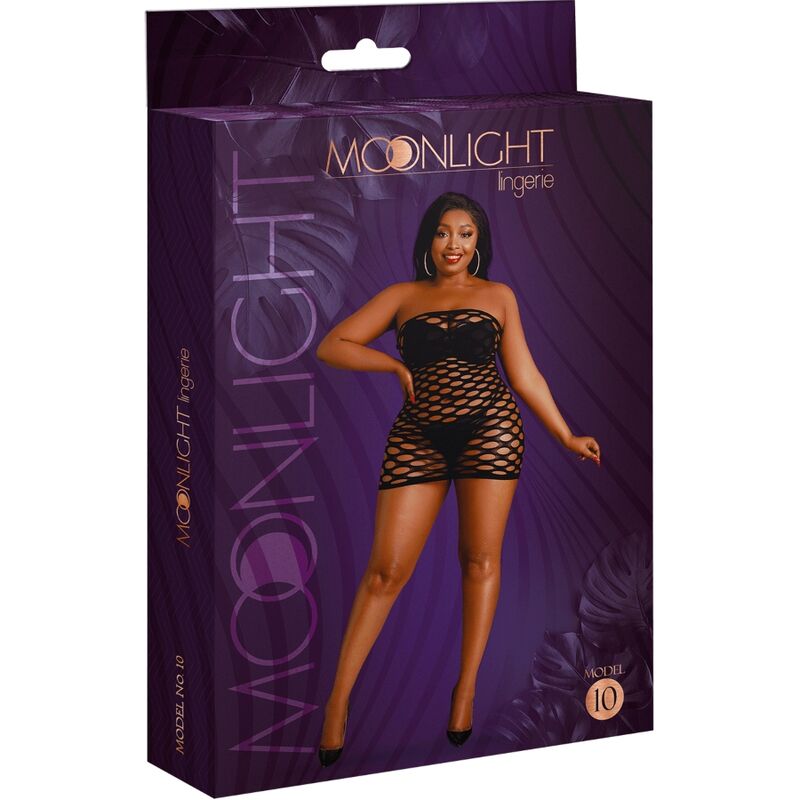 MOONLIGHT - robe en résille modèle 10 noire grande taille