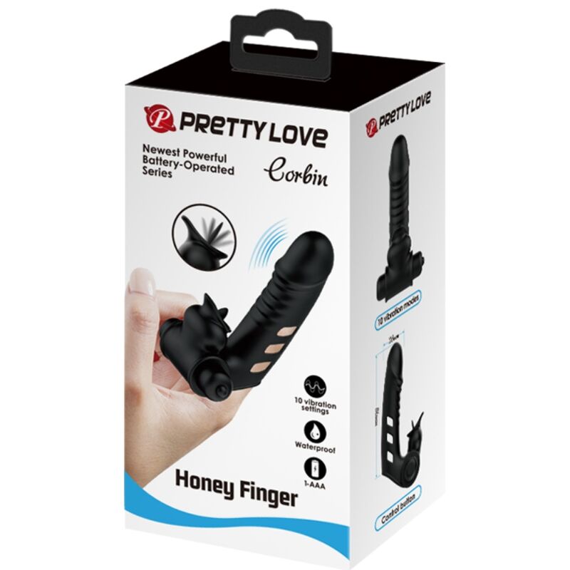 PRETTY LOVE - capuchon de doigt vibromasseur CORBIN noir