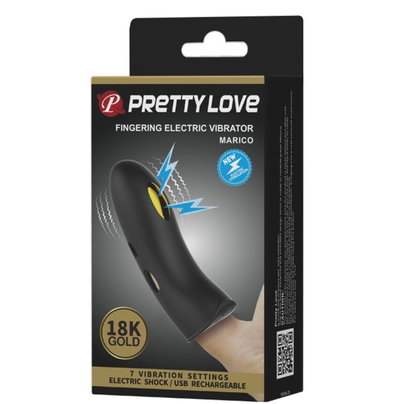 PRETTY LOVE - capuchon de doigt électro-vibromasseur MARICO noir