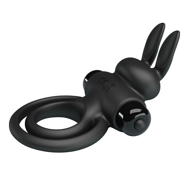 PRETTY LOVE - anneau de lapin vibrator 3 pour pénis noir