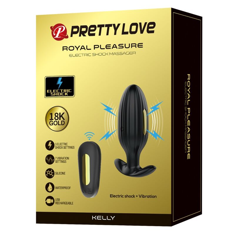 PRETTY LOVE - vibromasseur anal rechargeable KELLY plug noir