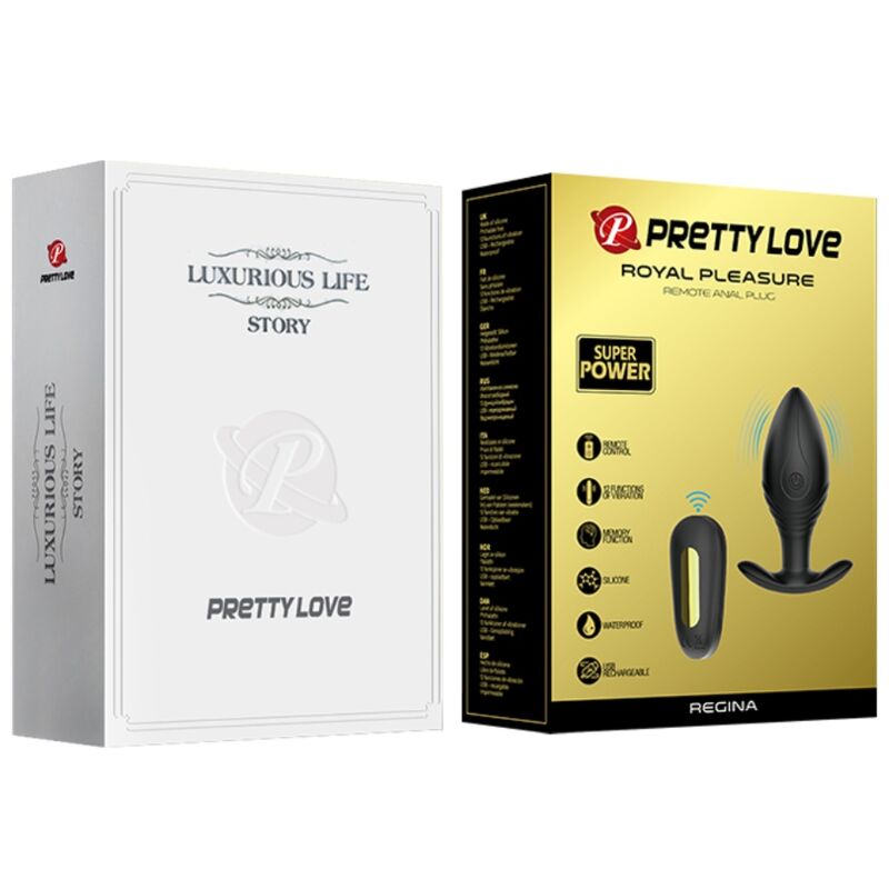 PRETTY LOVE - vibromasseur rechargeable REGINA plug anal noir