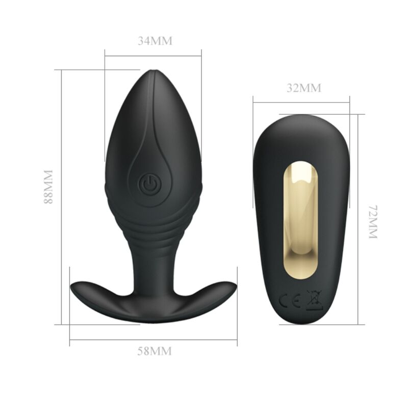 PRETTY LOVE - vibromasseur rechargeable REGINA plug anal noir