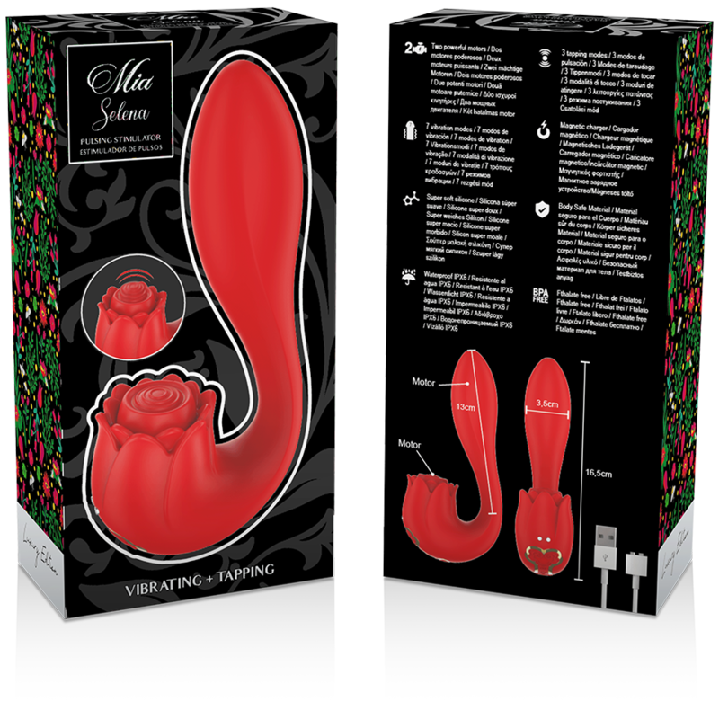 MIA - SELENA vibromasseur avec pulsations rouge