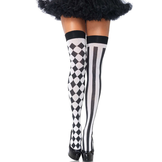 LEGAVENUE - bas arlequin noir/blanc