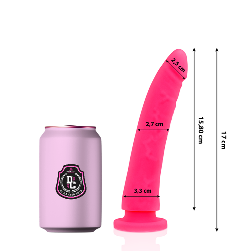 DELTA CLUB - TOYS gode hypoallergénique silicone rose 17 cm -o- 3 cm